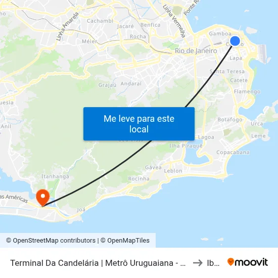 Terminal Da Candelária | Metrô Uruguaiana - Pista Central (Jurema) to Ibmec map