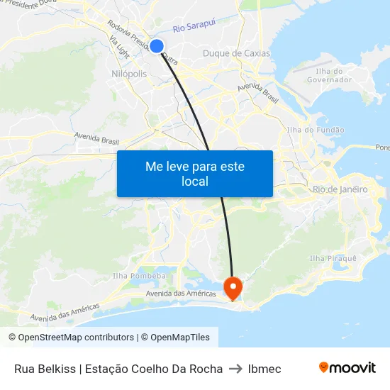 Rua Belkiss | Estação Coelho Da Rocha to Ibmec map