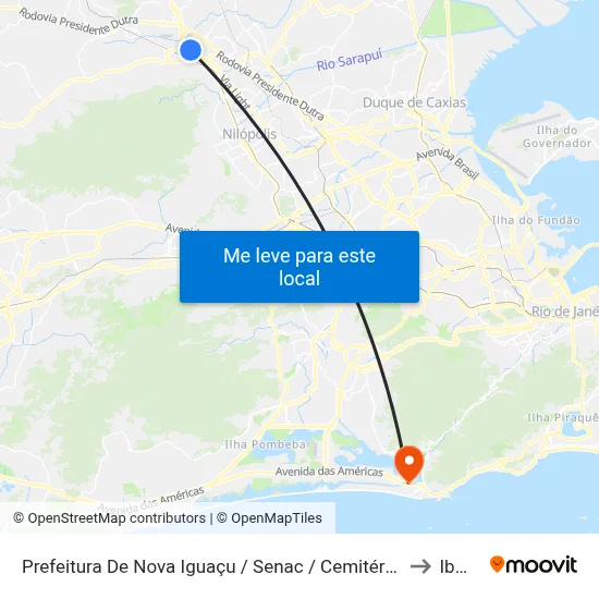 Prefeitura De Nova Iguaçu / Senac / Cemitério Municipal to Ibmec map