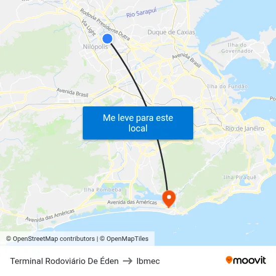 Terminal Rodoviário De Éden to Ibmec map