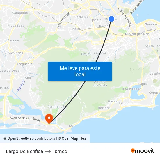 Largo De Benfica to Ibmec map
