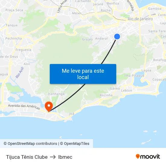 Tijuca Tênis Clube to Ibmec map