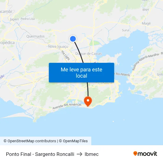 Ponto Final - Sargento Roncalli to Ibmec map