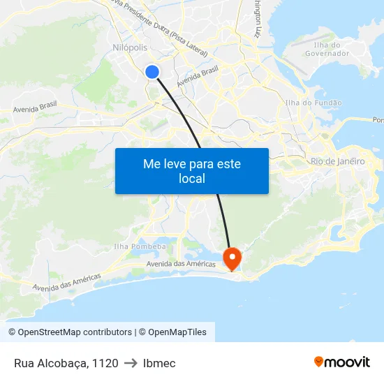 Rua Alcobaça, 1120 to Ibmec map
