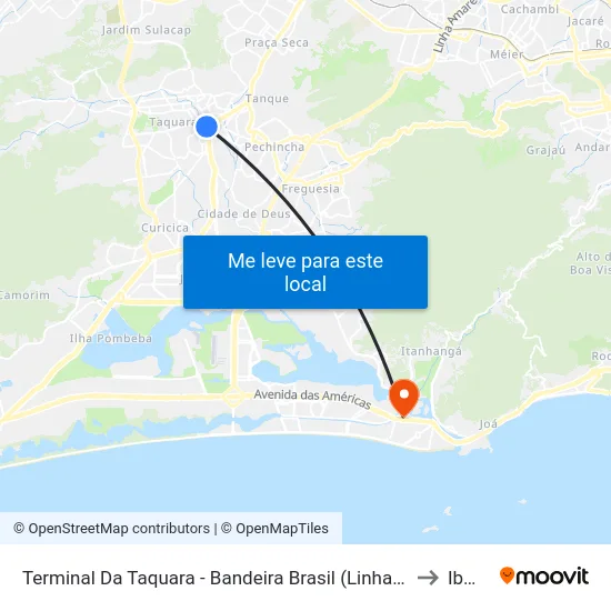 Terminal Da Taquara - Bandeira Brasil (Linhas Externas) to Ibmec map