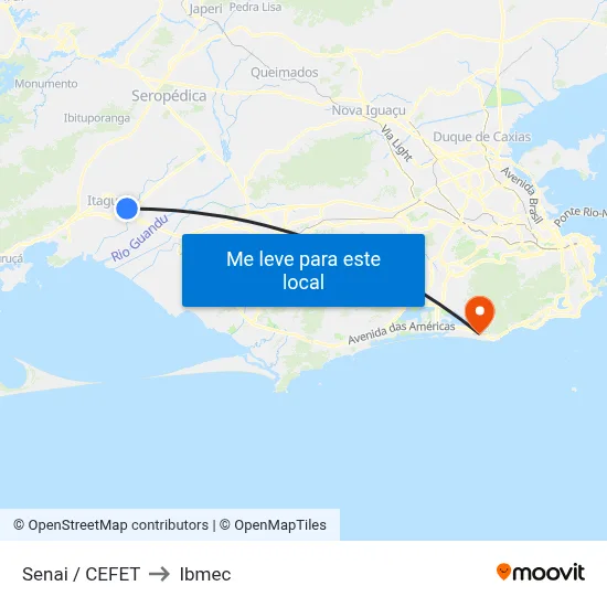 Senai / CEFET to Ibmec map