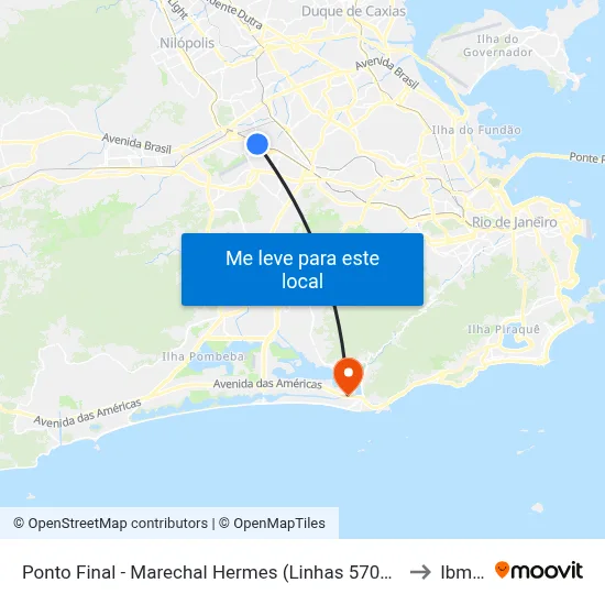 Ponto Final - Marechal Hermes (Linhas 570p E 731) to Ibmec map