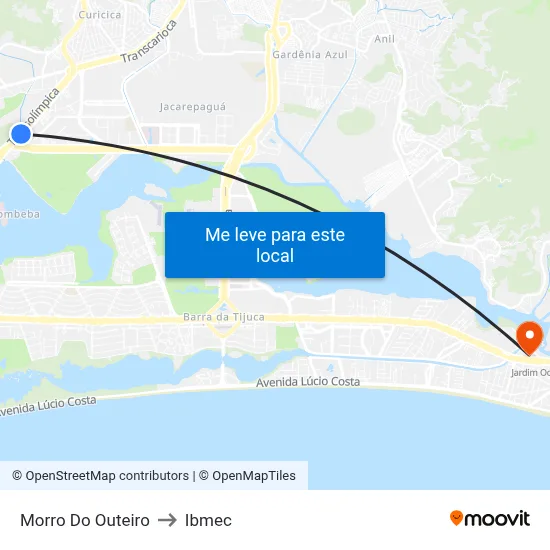 Morro Do Outeiro to Ibmec map