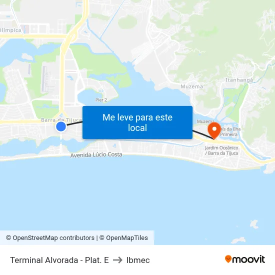 Terminal Alvorada - Plat. E to Ibmec map