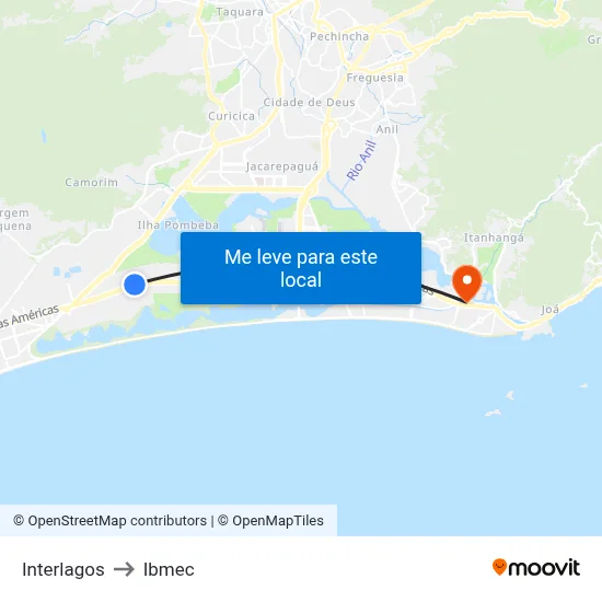 Interlagos to Ibmec map