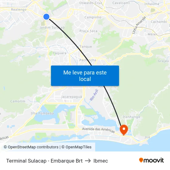 Terminal Sulacap - Embarque Brt to Ibmec map