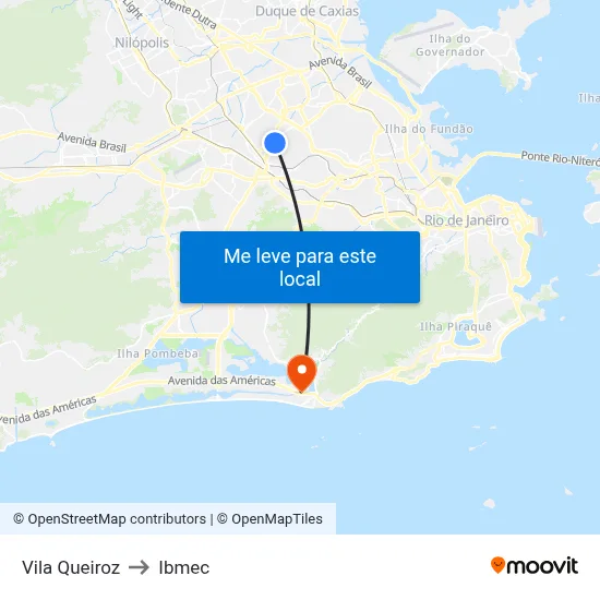 Vila Queiroz to Ibmec map
