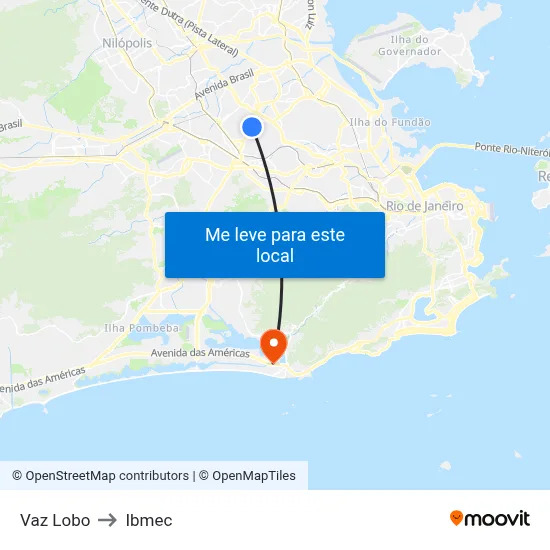 Vaz Lobo to Ibmec map