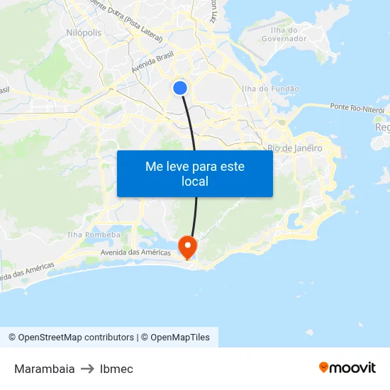 Marambaia to Ibmec map