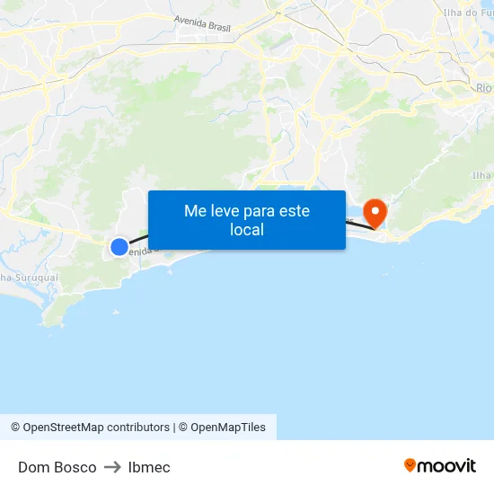 Dom Bosco to Ibmec map