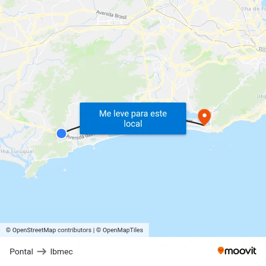 Pontal to Ibmec map
