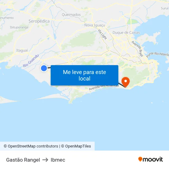 Gastão Rangel to Ibmec map