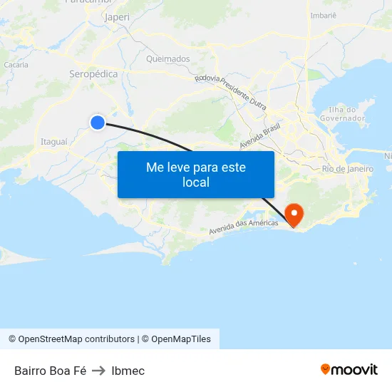 Bairro Boa Fé to Ibmec map
