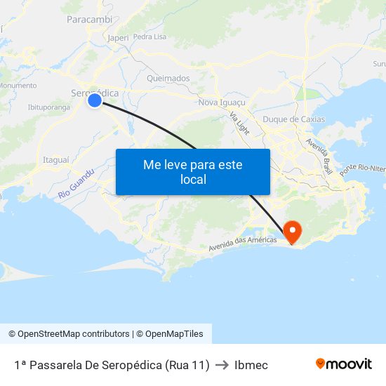 1ª Passarela De Seropédica (Rua 11) to Ibmec map