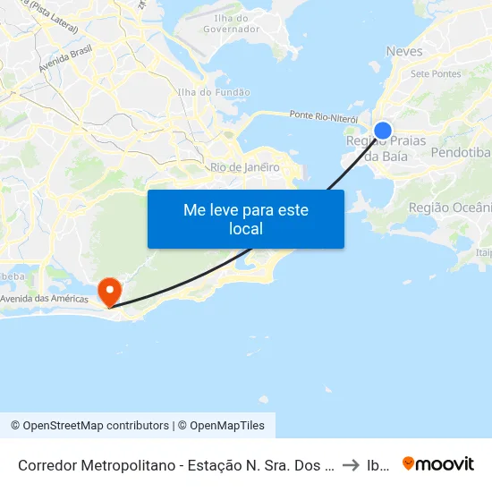 Corredor Metropolitano - Estação N. Sra. Dos Mercês (Sentido Ponte) to Ibmec map