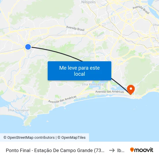 Ponto Final - Estação De Campo Grande (731, 790 E Sv790) to Ibmec map