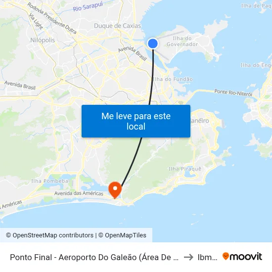 Ponto Final - Aeroporto Do Galeão (Área De Apoio) to Ibmec map