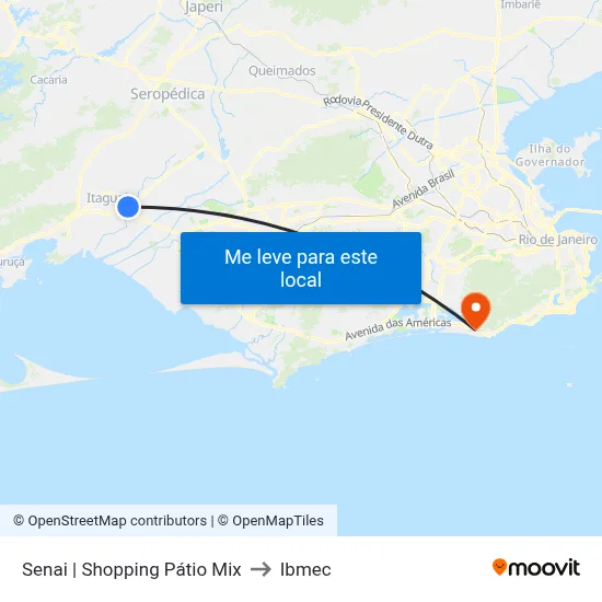Senai | Shopping Pátio Mix to Ibmec map