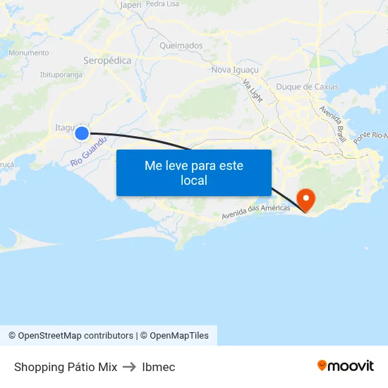 Shopping Pátio Mix to Ibmec map
