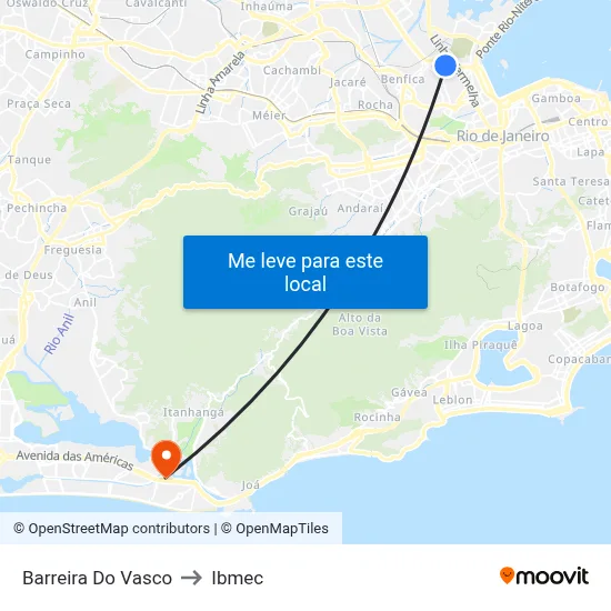Barreira Do Vasco to Ibmec map