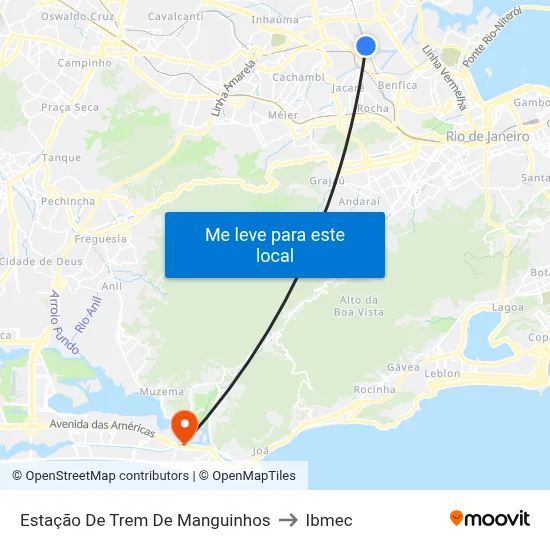 Estação De Trem De Manguinhos to Ibmec map