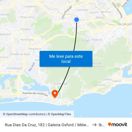 Rua Dias Da Cruz, 182 | Galeria Oxford / Méier Off-Shopping / Imperator to Ibmec map