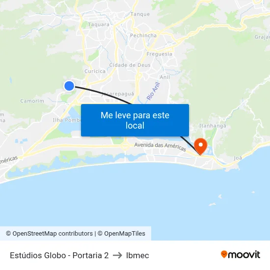 Estúdios Globo - Portaria 2 to Ibmec map