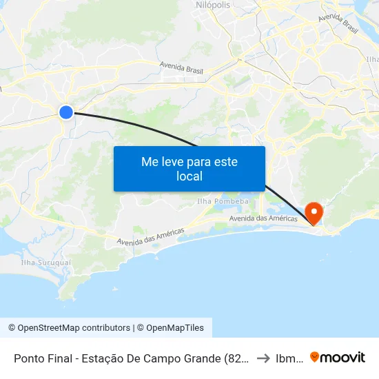 Ponto Final - Estação De Campo Grande (821/841)) to Ibmec map