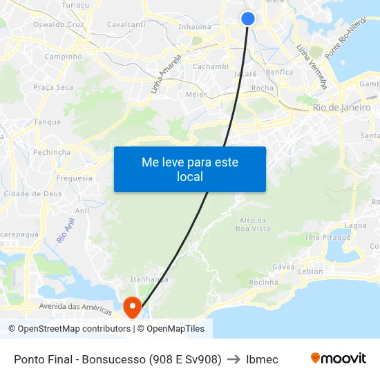 Ponto Final - Bonsucesso (908 E Sv908) to Ibmec map
