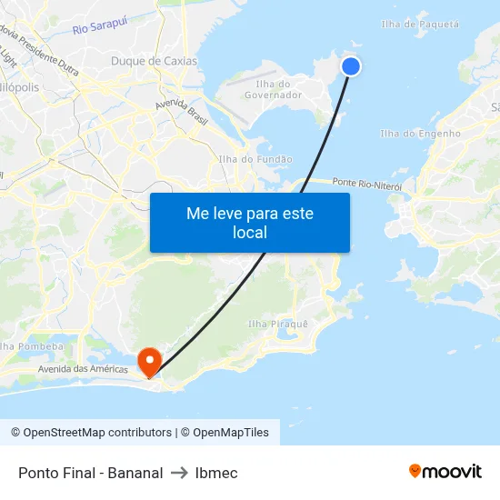 Ponto Final - Bananal to Ibmec map