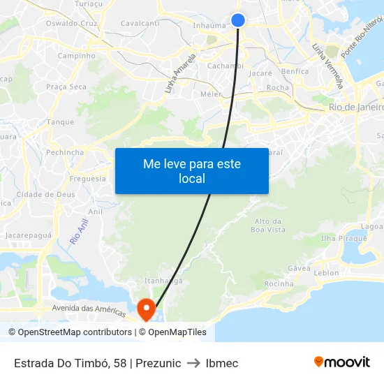Estrada Do Timbó, 58 | Prezunic to Ibmec map