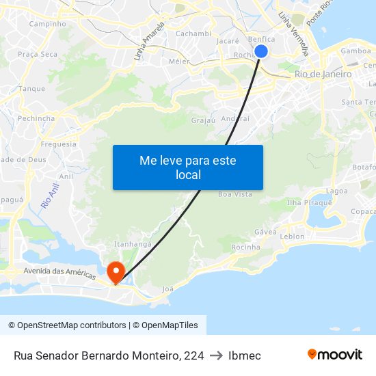 Rua Senador Bernardo Monteiro, 224 to Ibmec map