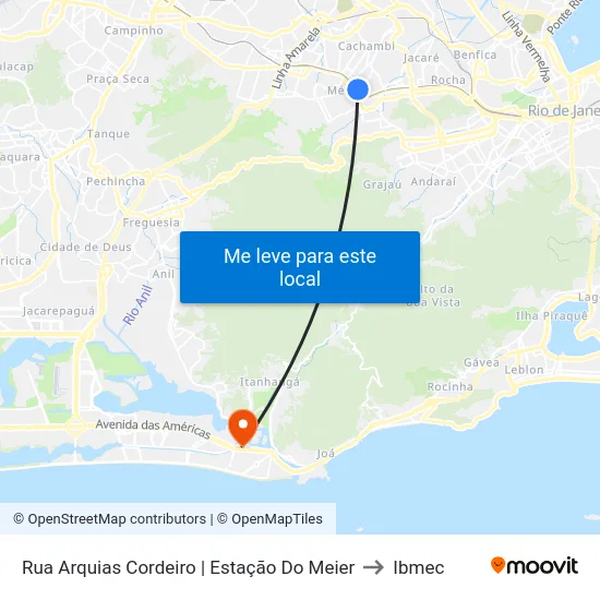 Rua Arquias Cordeiro | Estação Do Meier to Ibmec map