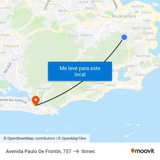 Avenida Paulo De Frontin, 757 to Ibmec map