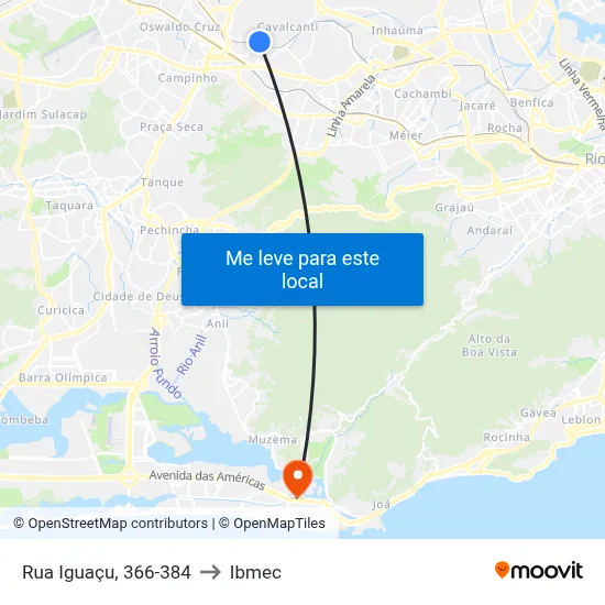Rua Iguaçu, 366-384 to Ibmec map