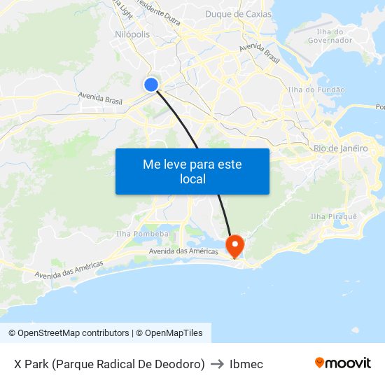 X Park (Parque Radical De Deodoro) to Ibmec map