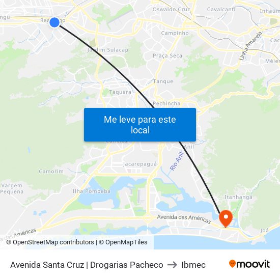 Avenida Santa Cruz | Drogarias Pacheco to Ibmec map