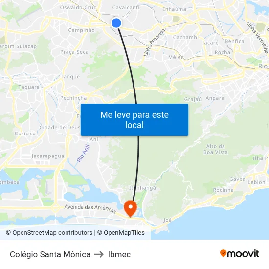 Colégio Santa Mônica to Ibmec map