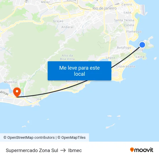 Supermercado Zona Sul to Ibmec map