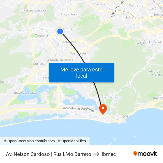 Av. Nelson Cardoso | Rua Lívio Barreto to Ibmec map