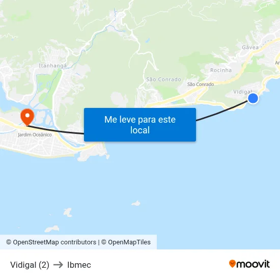 Vidigal (2) to Ibmec map