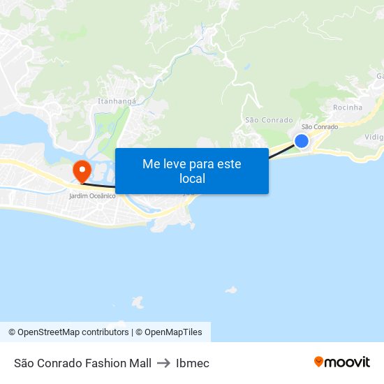 São Conrado Fashion Mall to Ibmec map