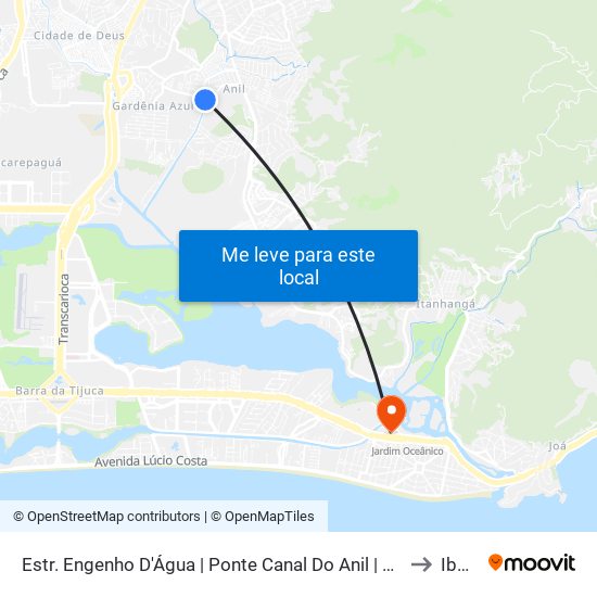 Estr. Engenho D'Água | Ponte Canal Do Anil | Dez Jacarepaguá to Ibmec map