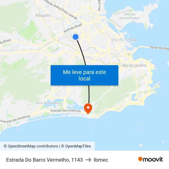 Estrada Do Barro Vermelho, 1143 to Ibmec map
