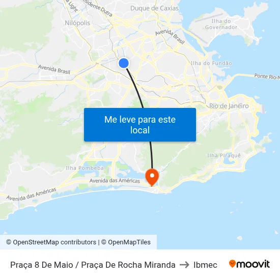 Praça 8 De Maio / Praça De Rocha Miranda to Ibmec map